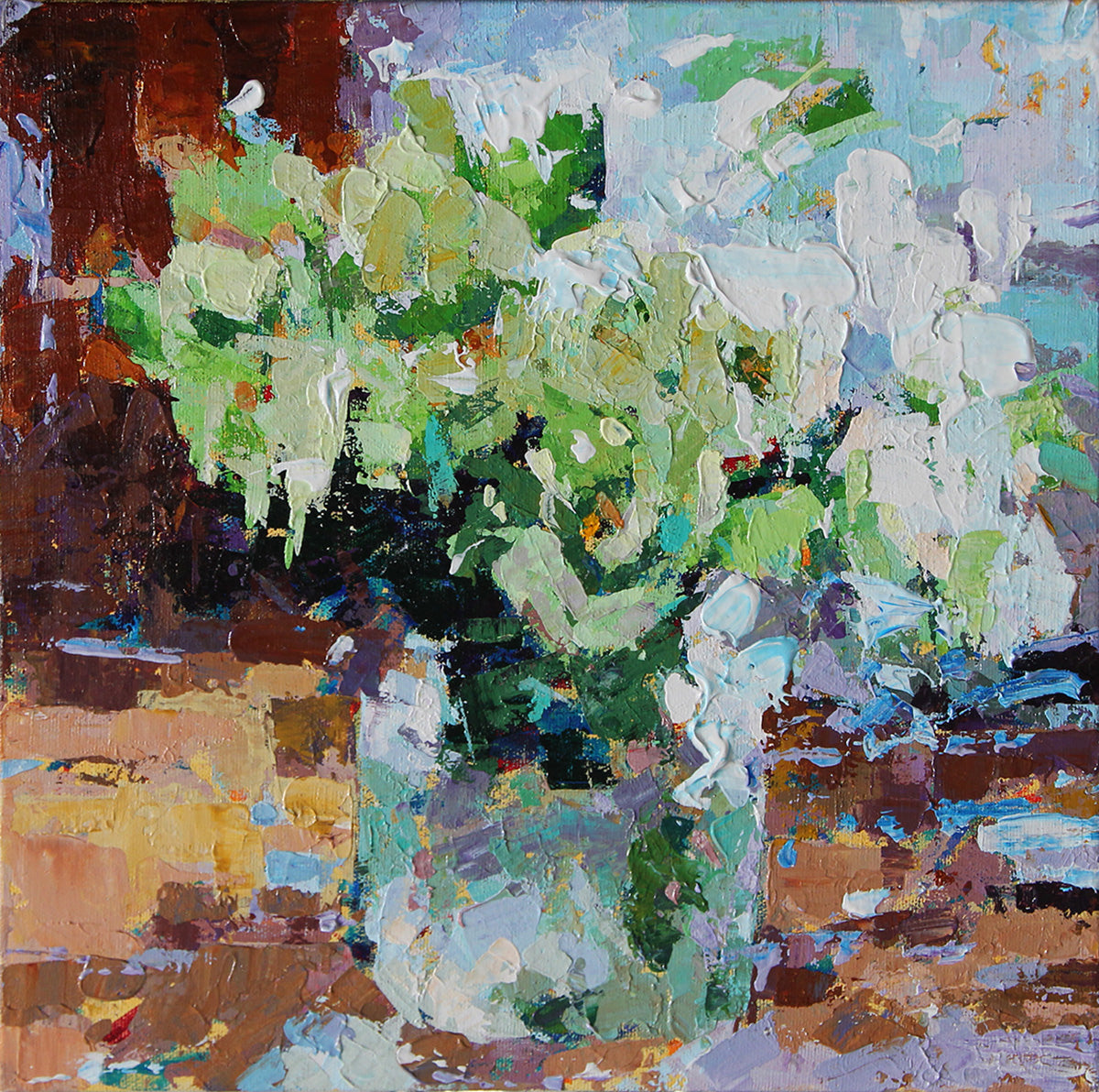Floral “Sunshine Afternoon” by Nan Zhang – acrylic on canvas.