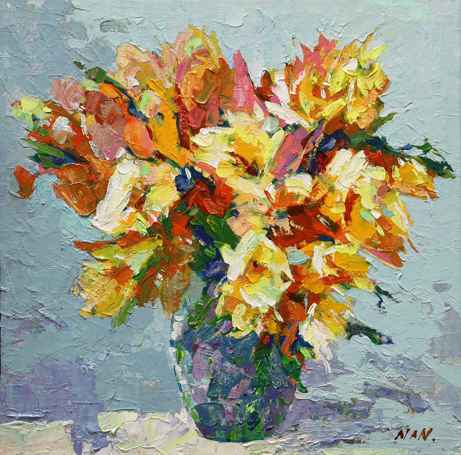 Floral “Pick From Garden III” by Nan Zhang – acrylic on canvas.