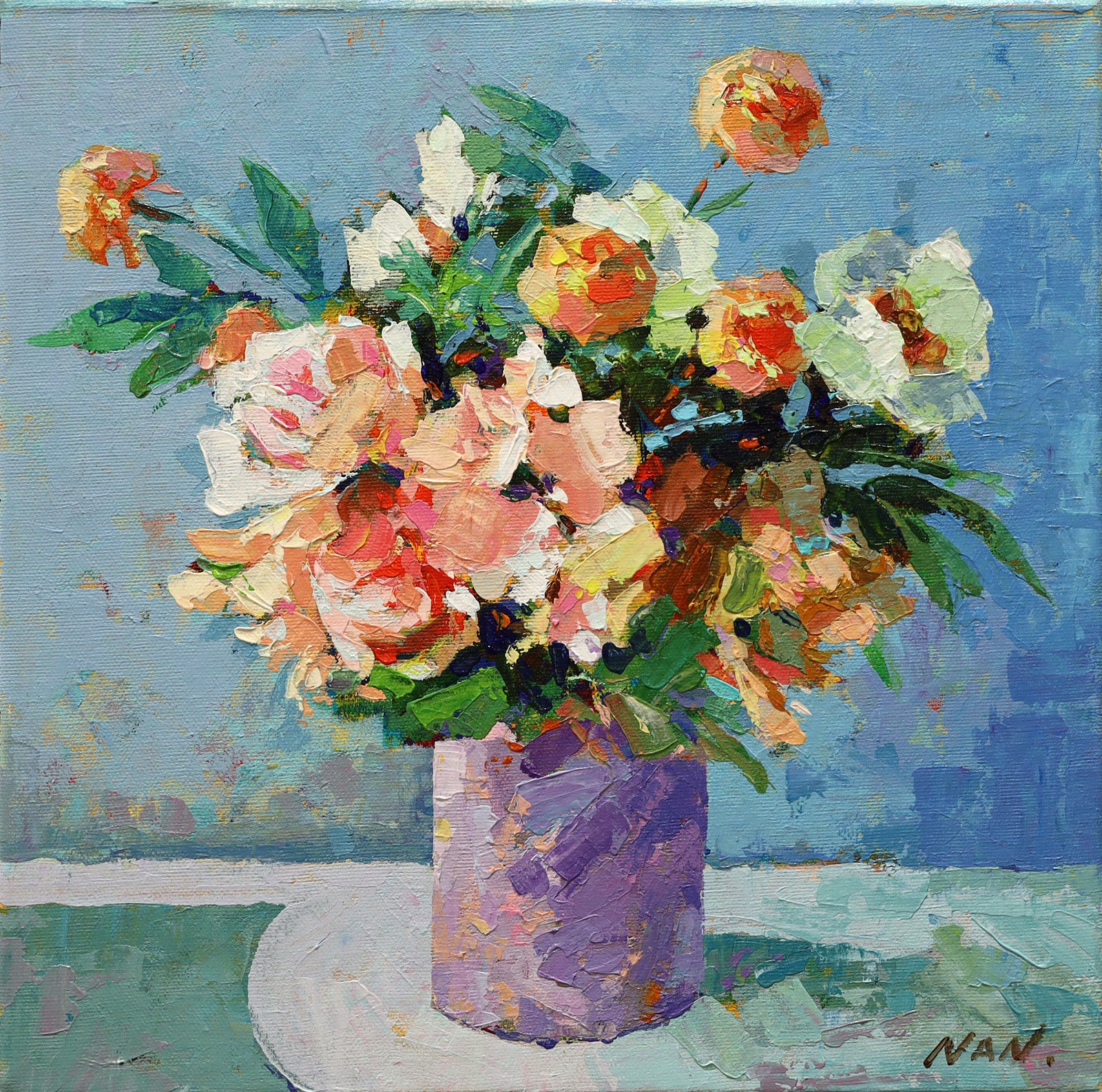 Floral “Pick From Garden IV” by Nan Zhang – acrylic on canvas.