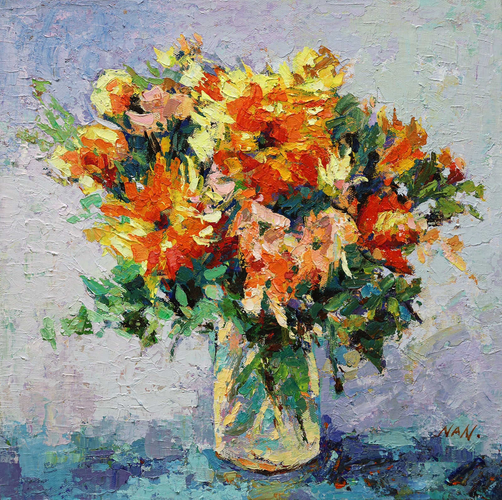 Floral “Lovely Bouquet II” by Nan Zhang – acrylic on canvas.