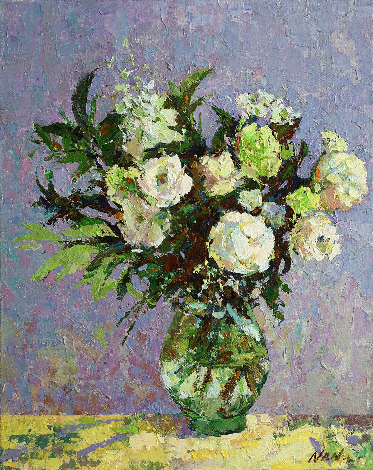 Floral “Enjoy The Sunshine” by Nan Zhang – acrylic on canvas.