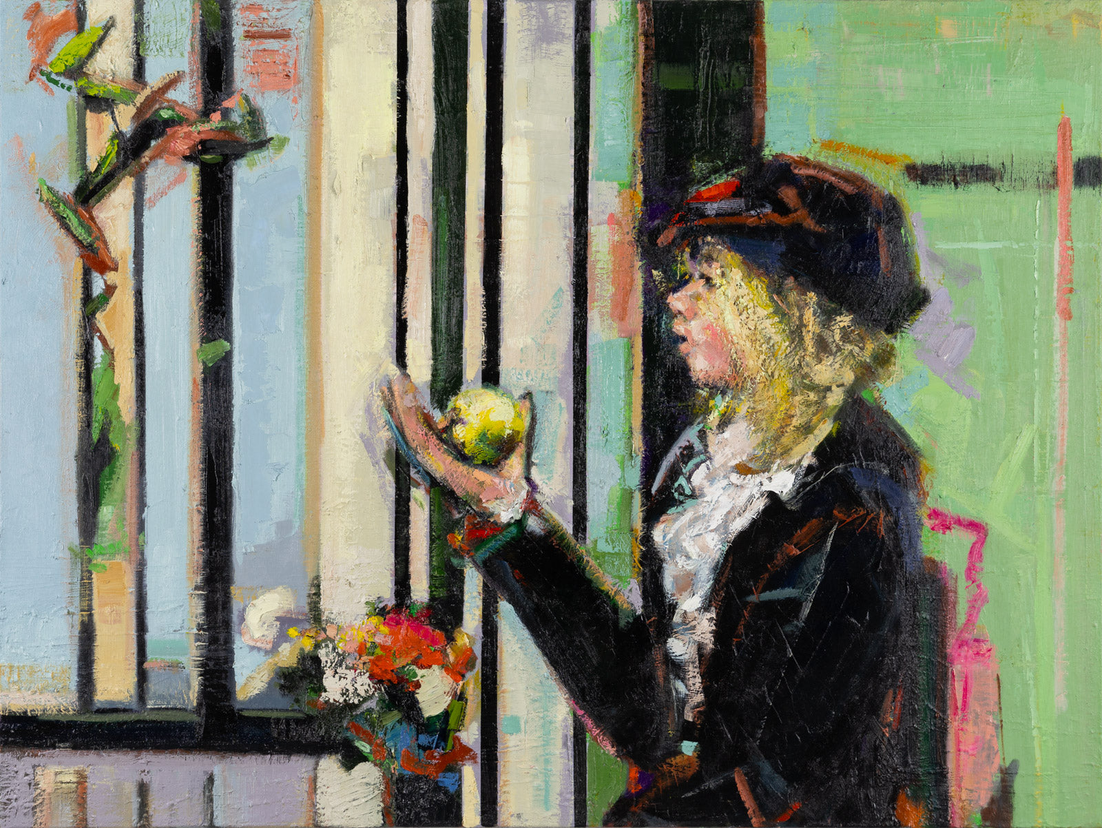Figurative “An Apple” by Lorena Ziraldo – oil on canvas.