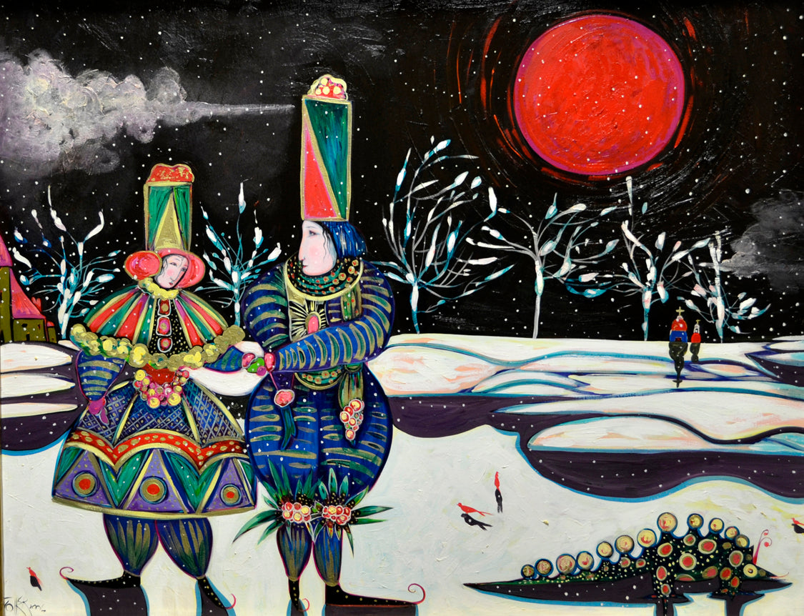 Figurative “The Missing Partner” by Toller Cranston – oil on canvas.