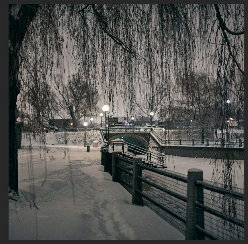 Cityscape “Patterson Creek At Night” by Ottawa – giclee on canvas.