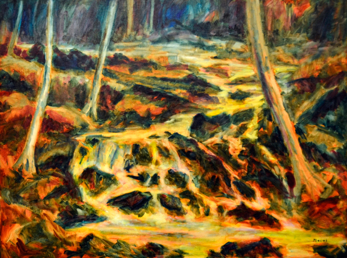 Landscape “Monk's Falls” by John Mlacak – oil on canvas.