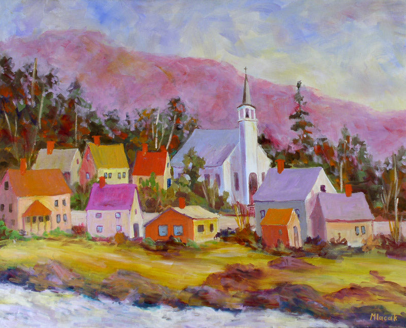 Cityscape “L'Eglise West Brome” by John Mlacak – oil on canvas.