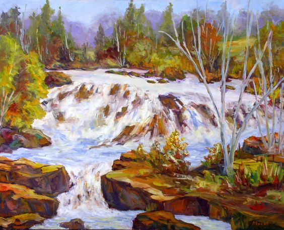 Landscape “Algonquin Rapids” by John Mlacak – oil on canvas.