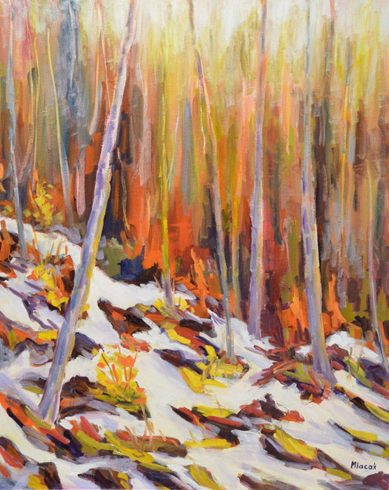Landscape “Hillside Jewel” by John Mlacak – oil on canvas.