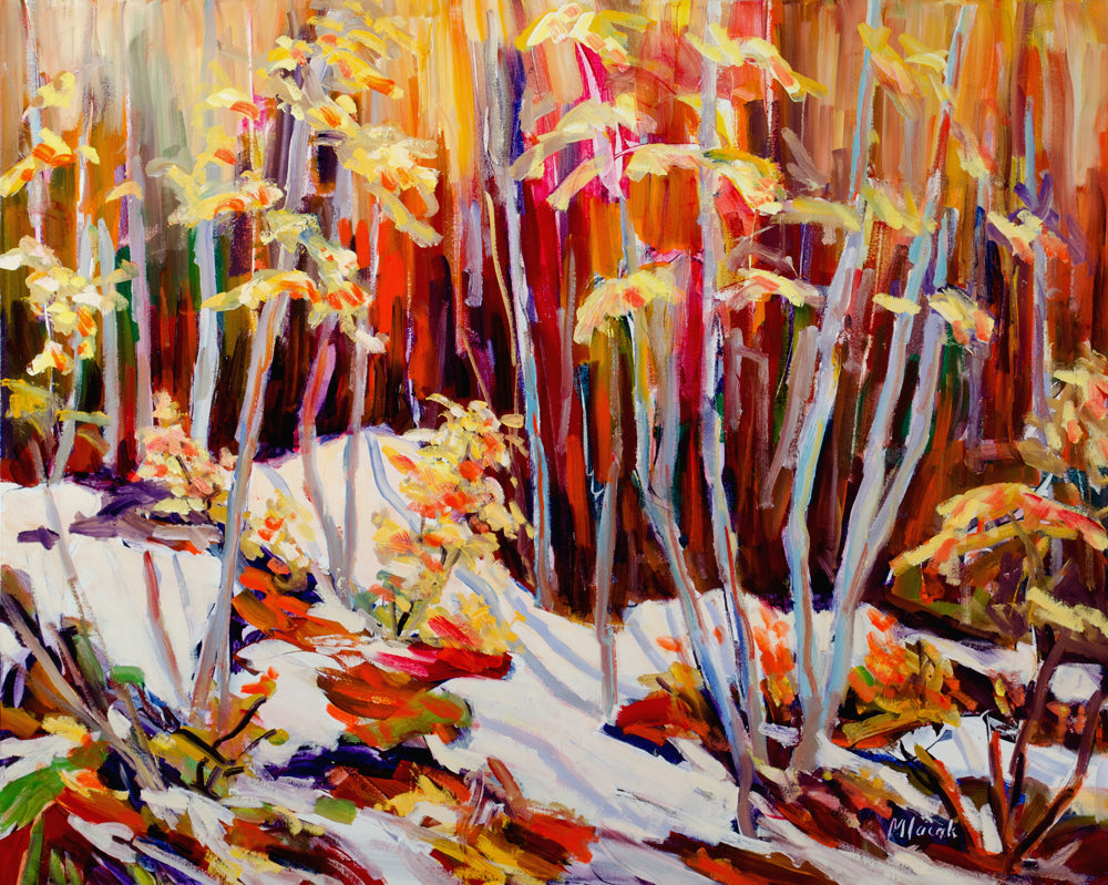 Landscape “Snowbound Forest” by John Mlacak – oil on canvas.