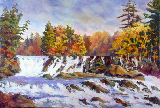 Landscape “Chutes De Diable” by John Mlacak – oil on canvas.