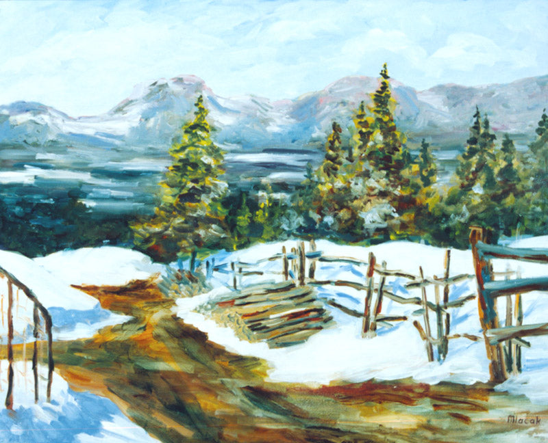 Landscape “Barriere Sur La Colline” by John Mlacak – oil on canvas.
