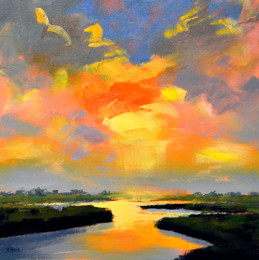 Landscape “Sunset Reflection III Giclee” by Robert Seguin – giclee on canvas.