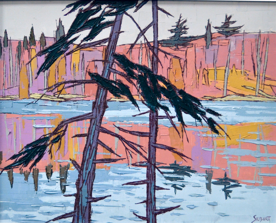 Landscape “Rainy Day- Algonquin Park” by Josh Silburt – oil on panel.