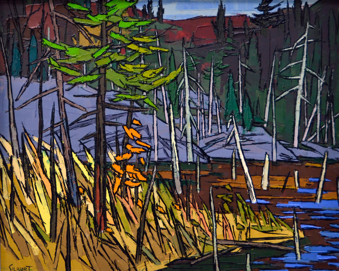 Landscape “Autumn Sunburst” by Josh Silburt – oil on panel.